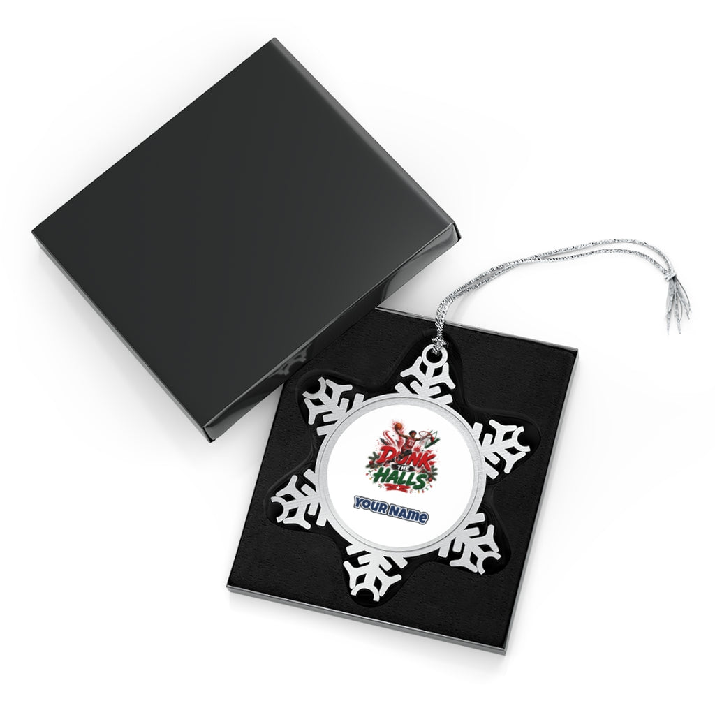 Dunk The Halls Basketball Personalised Pewter Christmas Ornament
