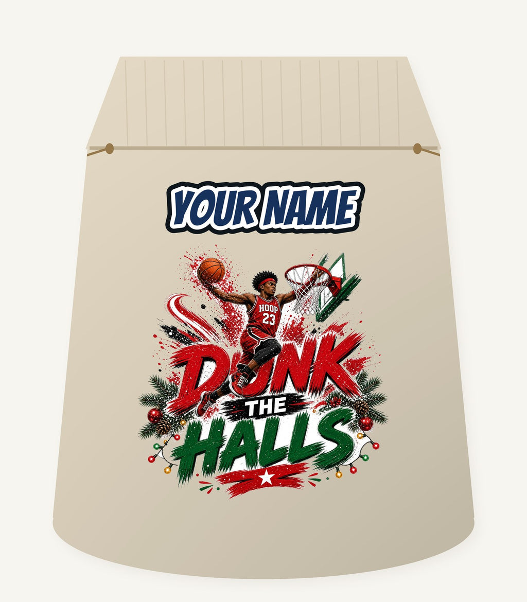 Dunk The Halls Basketball Personalised Santa Sack