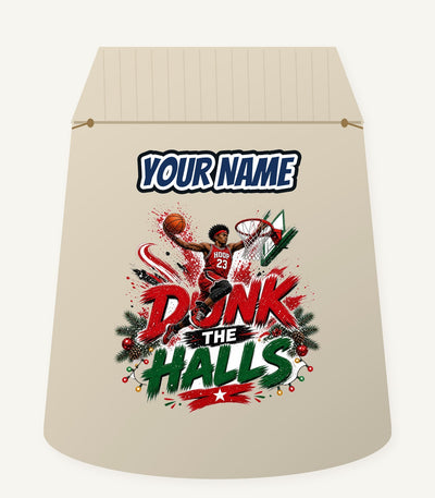 Dunk The Halls Basketball Personalised Santa Sack