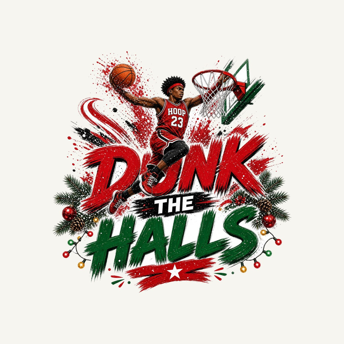 Dunk The Halls Basketball Personalised Santa Sack