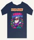 Eighties Disco Santa Personalised Kids and Baby Christmas Tee