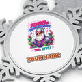 Eighties Disco Santa Personalised Pewter Christmas Ornament