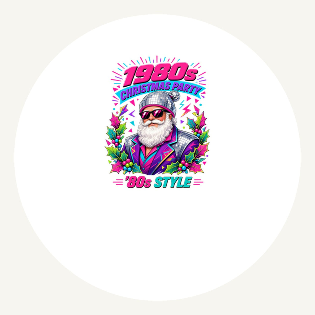 Eighties Disco Santa Personalised Pewter Christmas Ornament