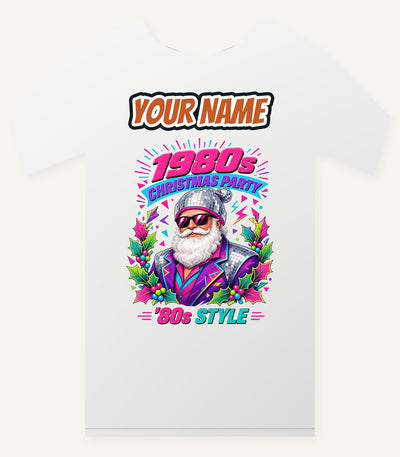 Eighties Disco Santa Personalised Christmas T-Shirt and Hoodie