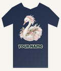 Elegant Christmas Swan Personalised Kids and Baby Christmas Tee