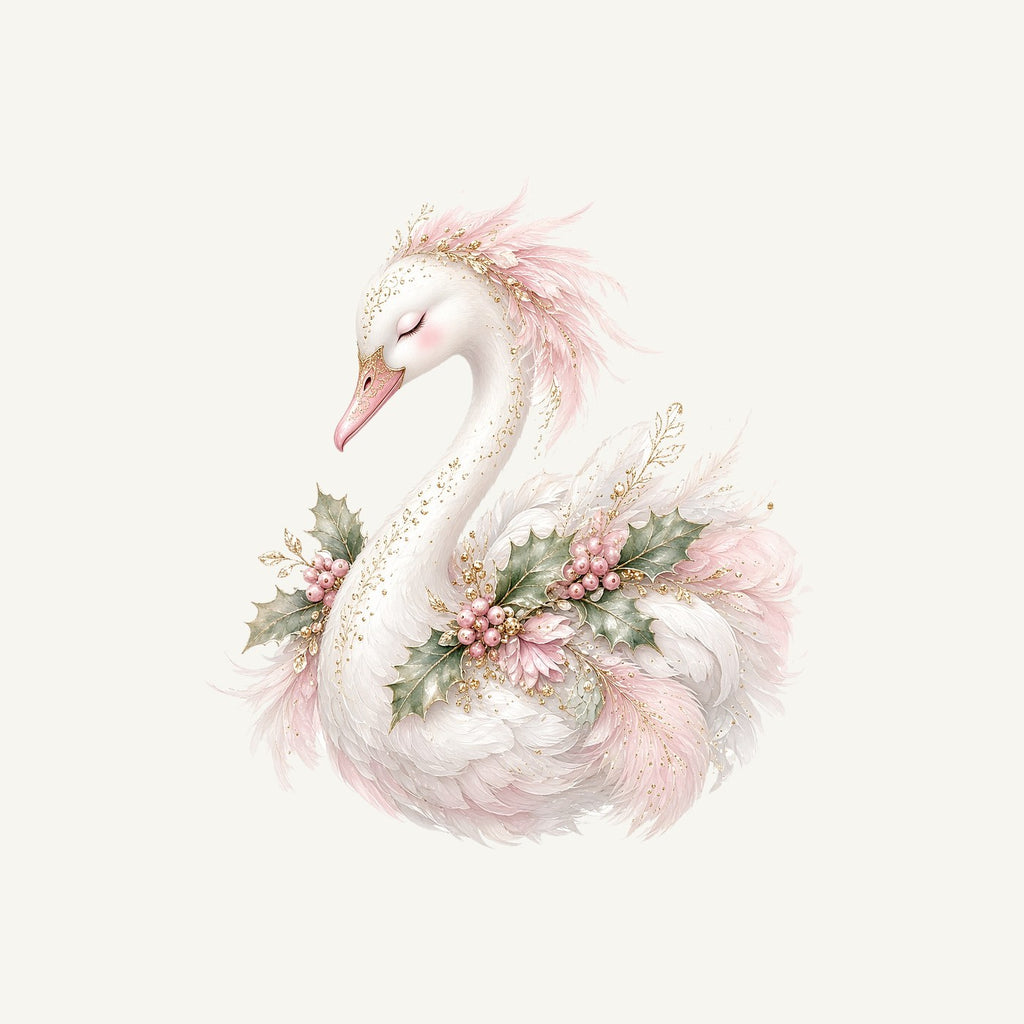 Elegant Christmas Swan Personalised Kids and Baby Christmas Tee