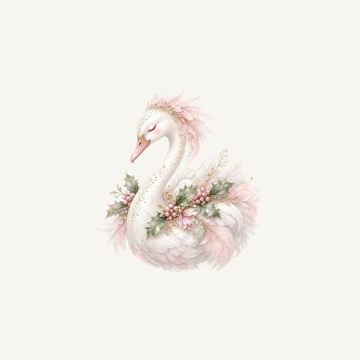 Elegant Christmas Swan Personalised Christmas Mug