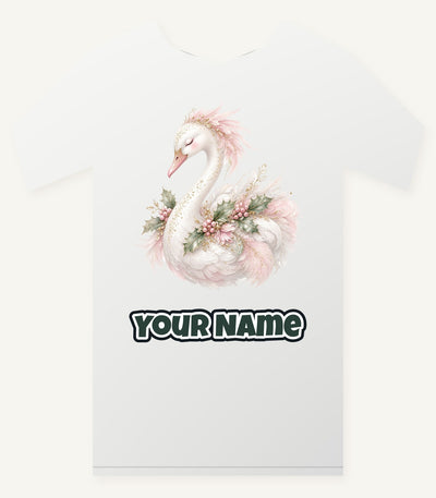Elegant Christmas Swan Personalised Christmas T-Shirt and Hoodie