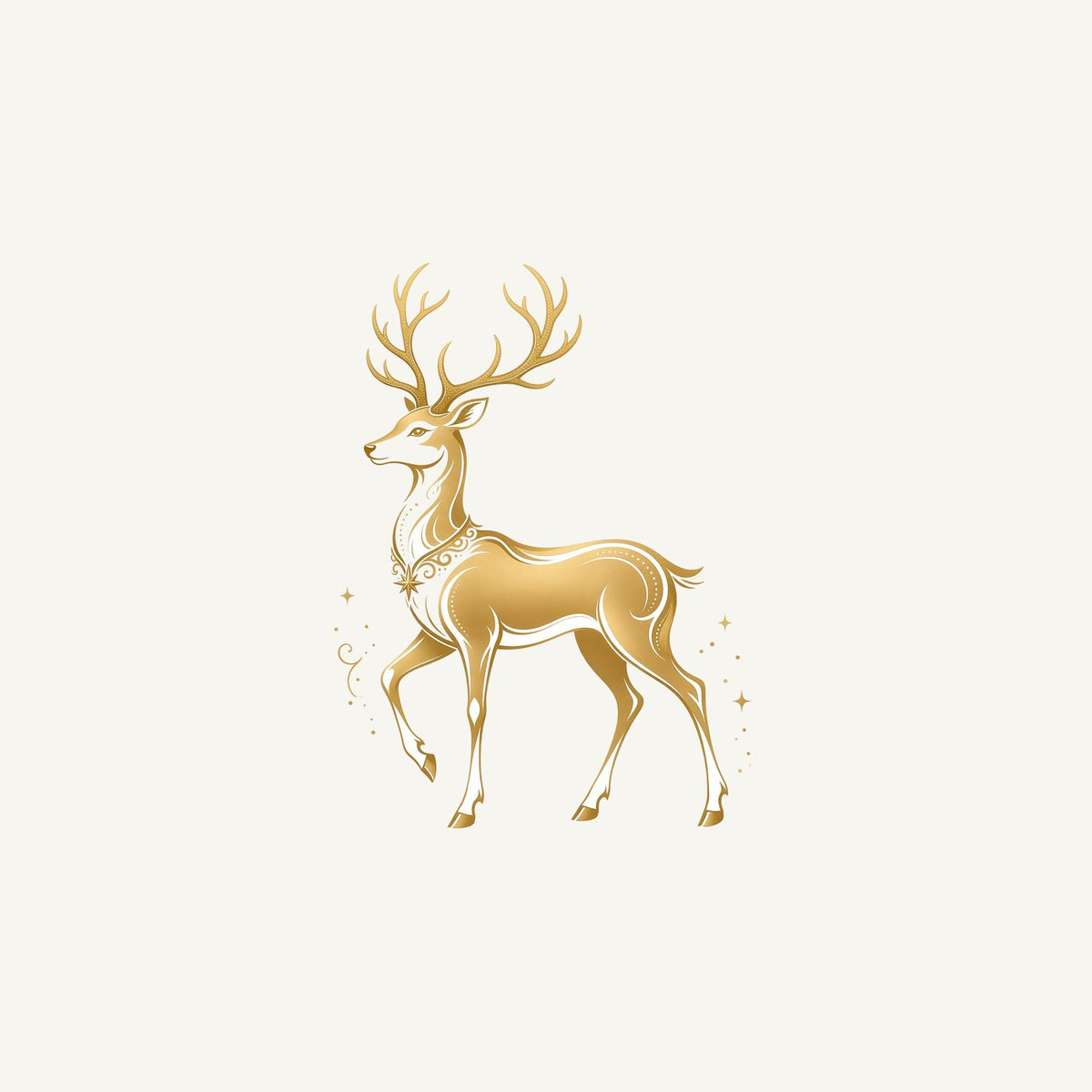 Elegant Gold Stag Personalised Christmas Mug