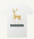 Elegant Gold Stag Personalised Christmas T-Shirt and Hoodie