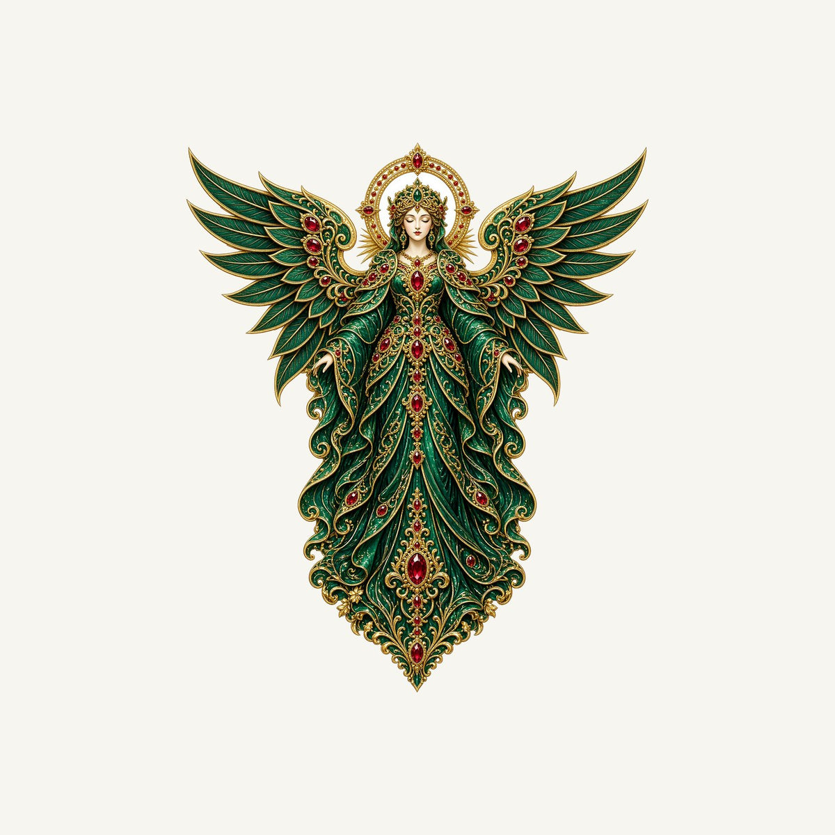 Emerald And Gold Angel Personalised Kids Tee and Baby Bodysuit