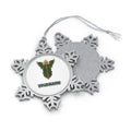Emerald And Gold Angel Personalised Pewter Christmas Ornament