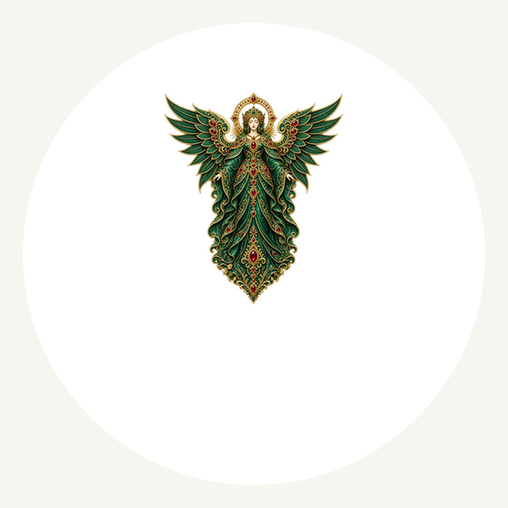 Emerald And Gold Angel Personalised Pewter Christmas Ornament