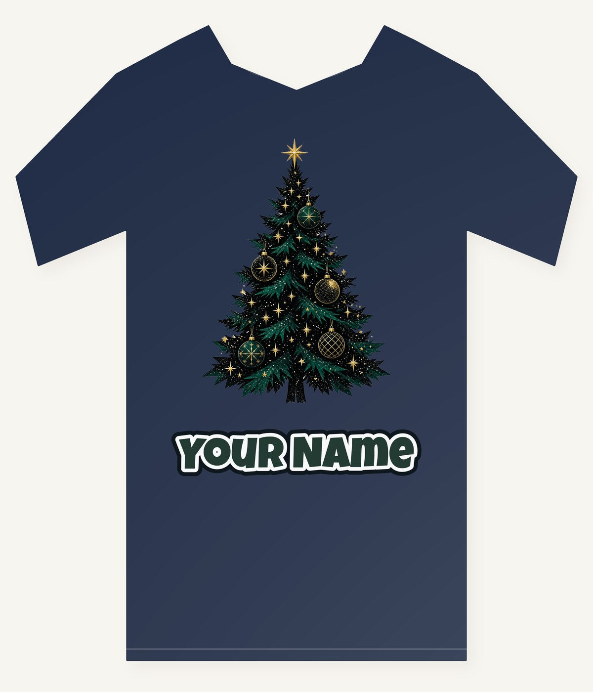 Emerald And Gold Christmas Tree Personalised Kids Tee and Baby Bodysuit