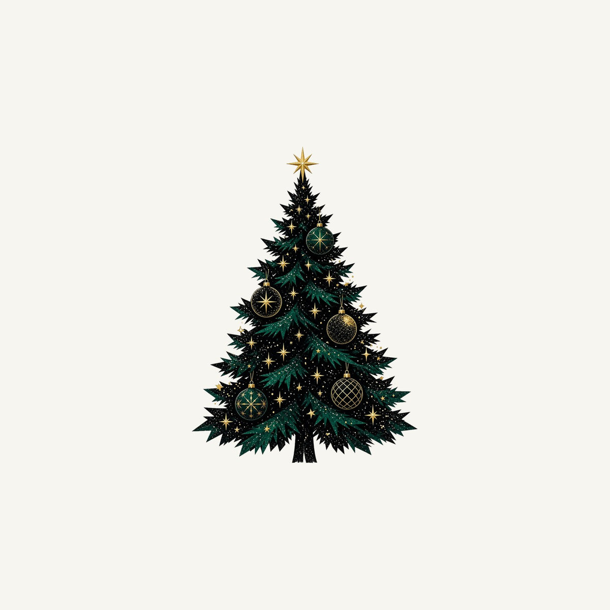 Emerald And Gold Christmas Tree Personalised Christmas Mug