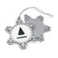 Emerald And Gold Christmas Tree Personalised Pewter Christmas Ornament