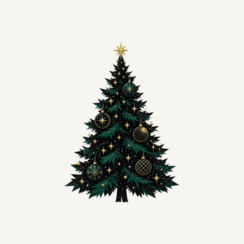 Emerald And Gold Christmas Tree Personalised Christmas T-Shirt and Hoodie