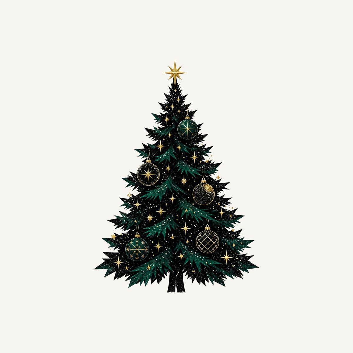Emerald And Gold Christmas Tree Personalised Santa Sack