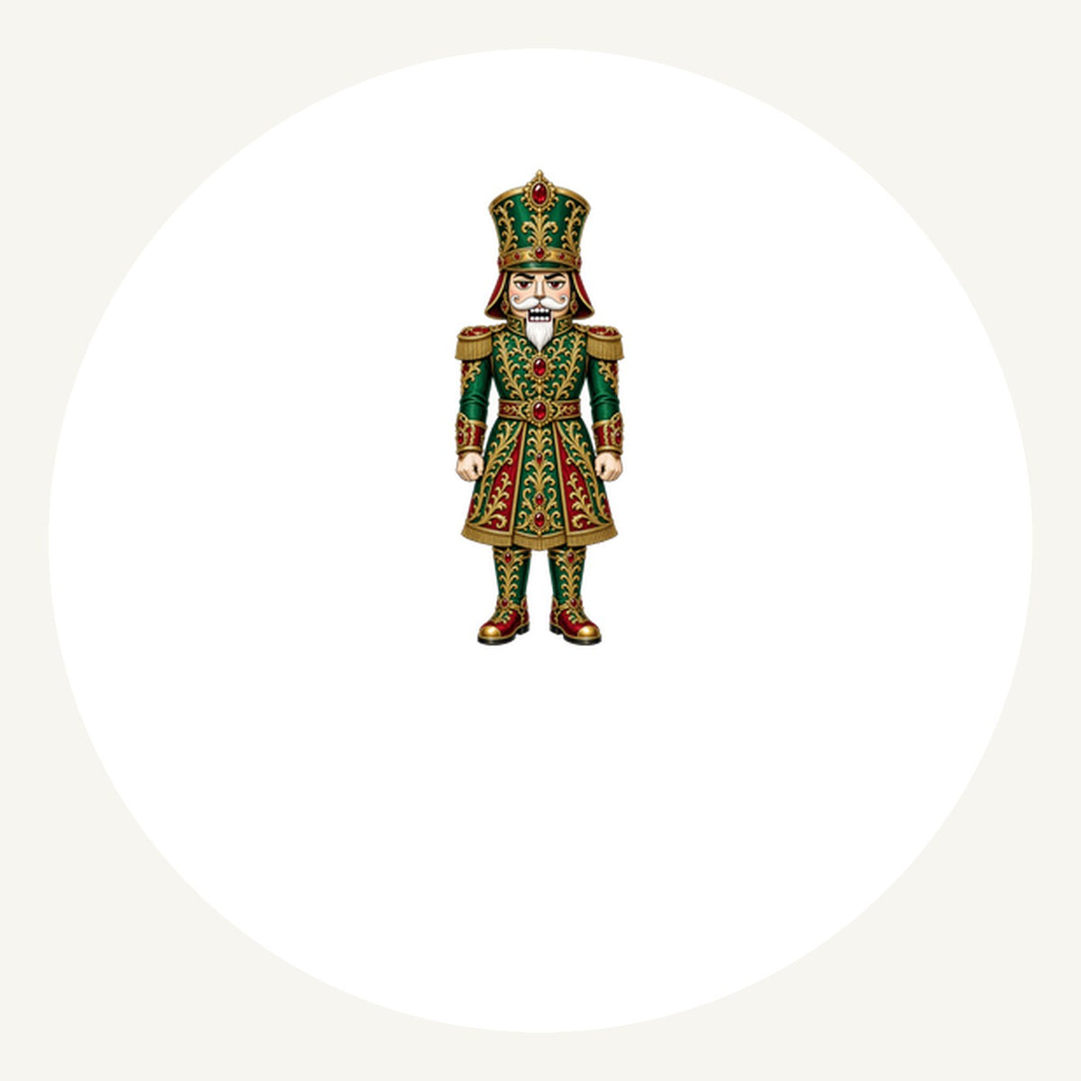 Emerald And Gold Nutcracker Personalised Pewter Christmas Ornament