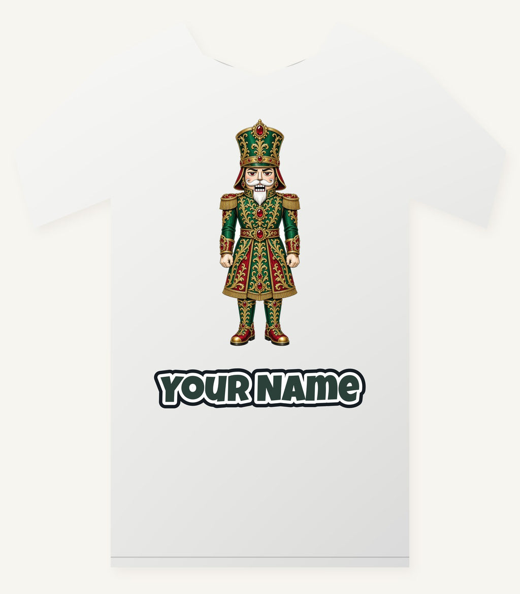 Emerald And Gold Nutcracker Personalised Christmas T-Shirt and Hoodie