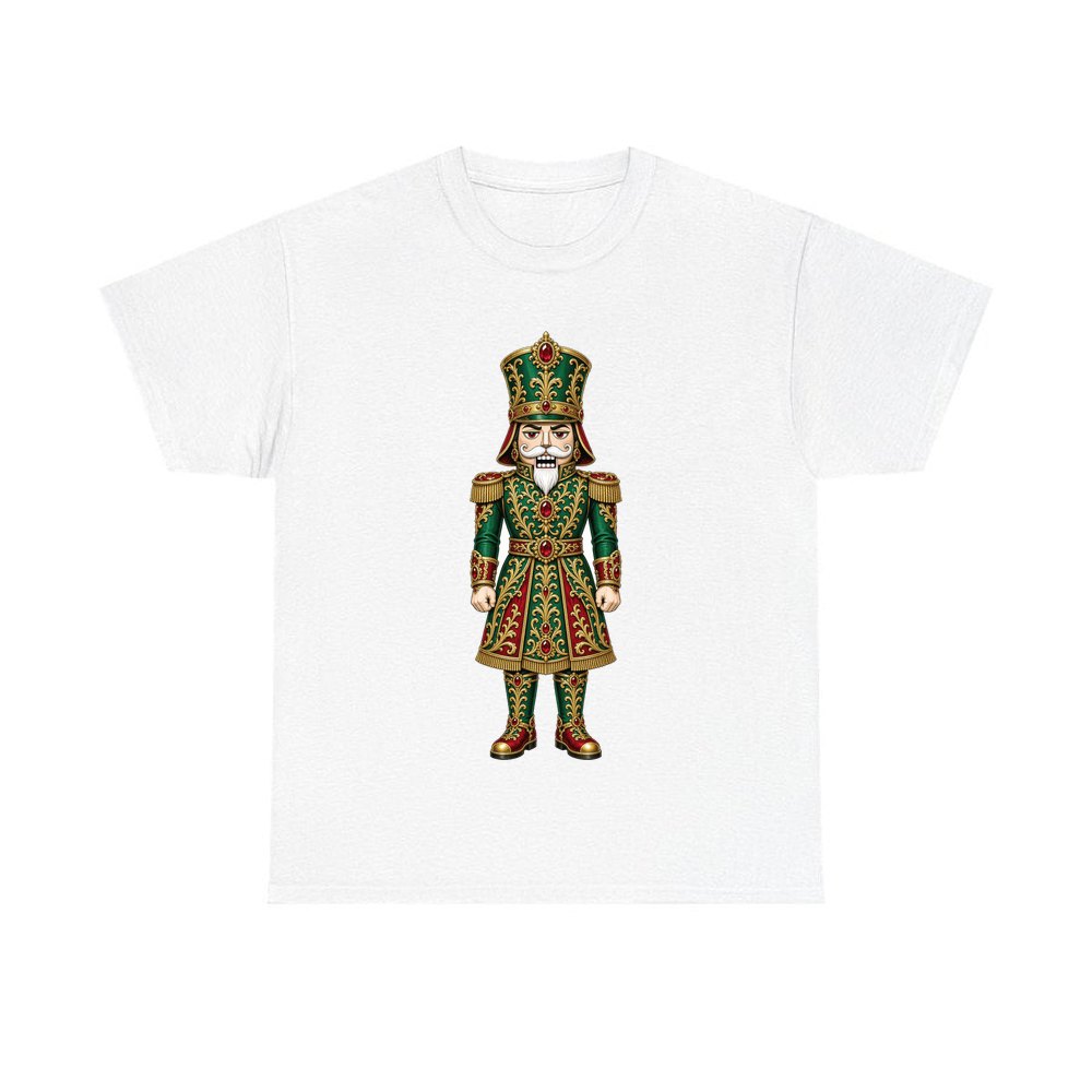 Emerald And Gold Nutcracker personalised Christmas T-shirt in white