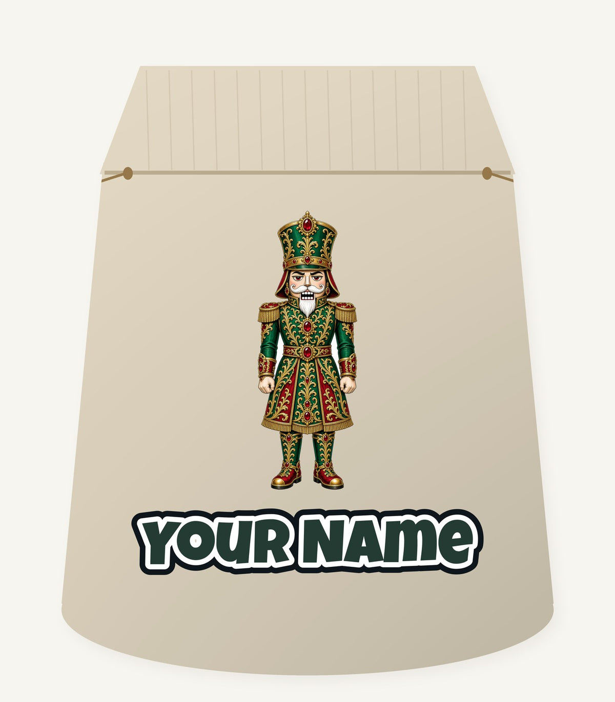 Emerald And Gold Nutcracker Personalised Santa Sack