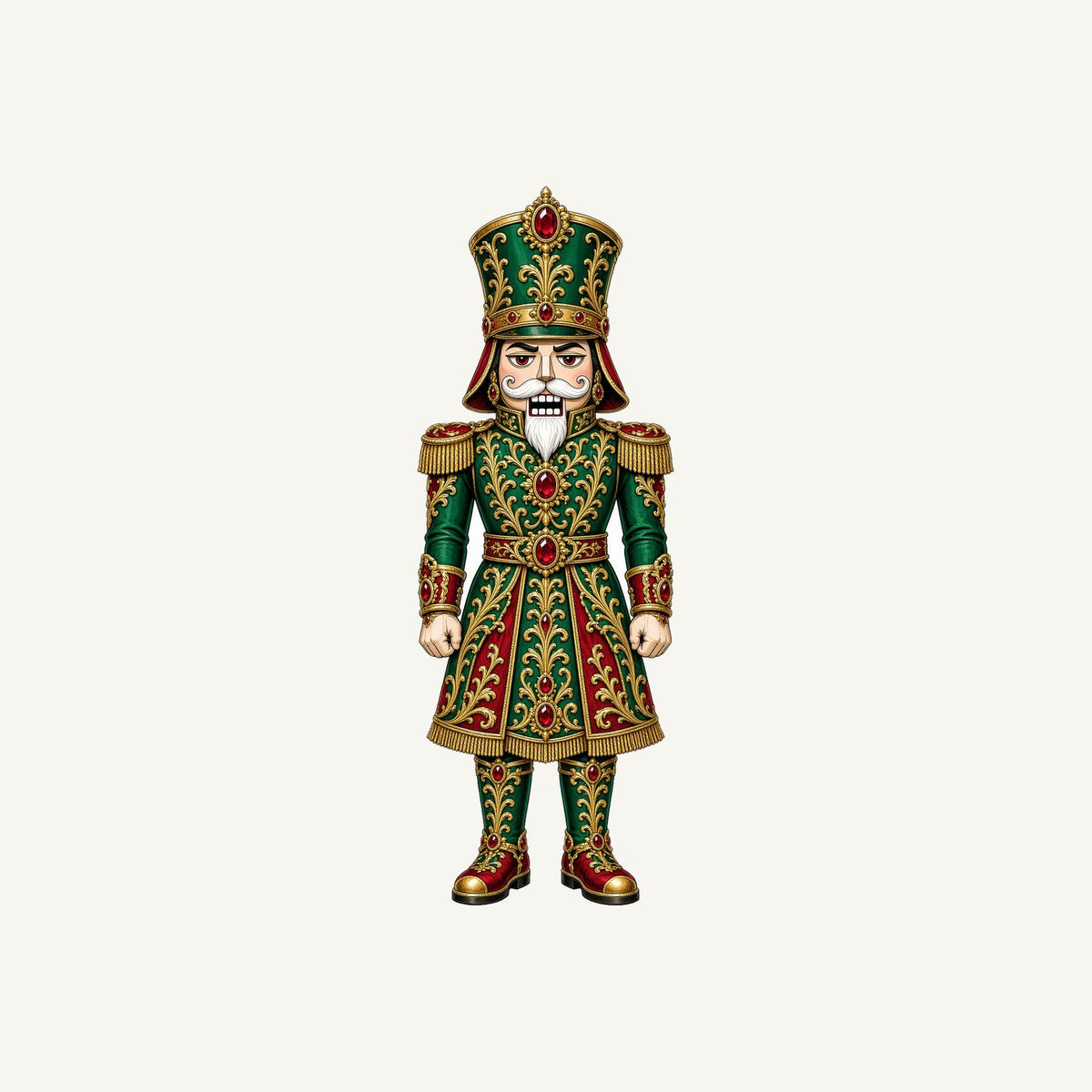 Emerald And Gold Nutcracker Personalised Santa Sack