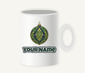 Emerald And Sapphire Bauble Personalised Christmas Mug