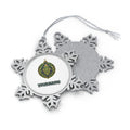 Emerald And Sapphire Bauble Personalised Pewter Christmas Ornament