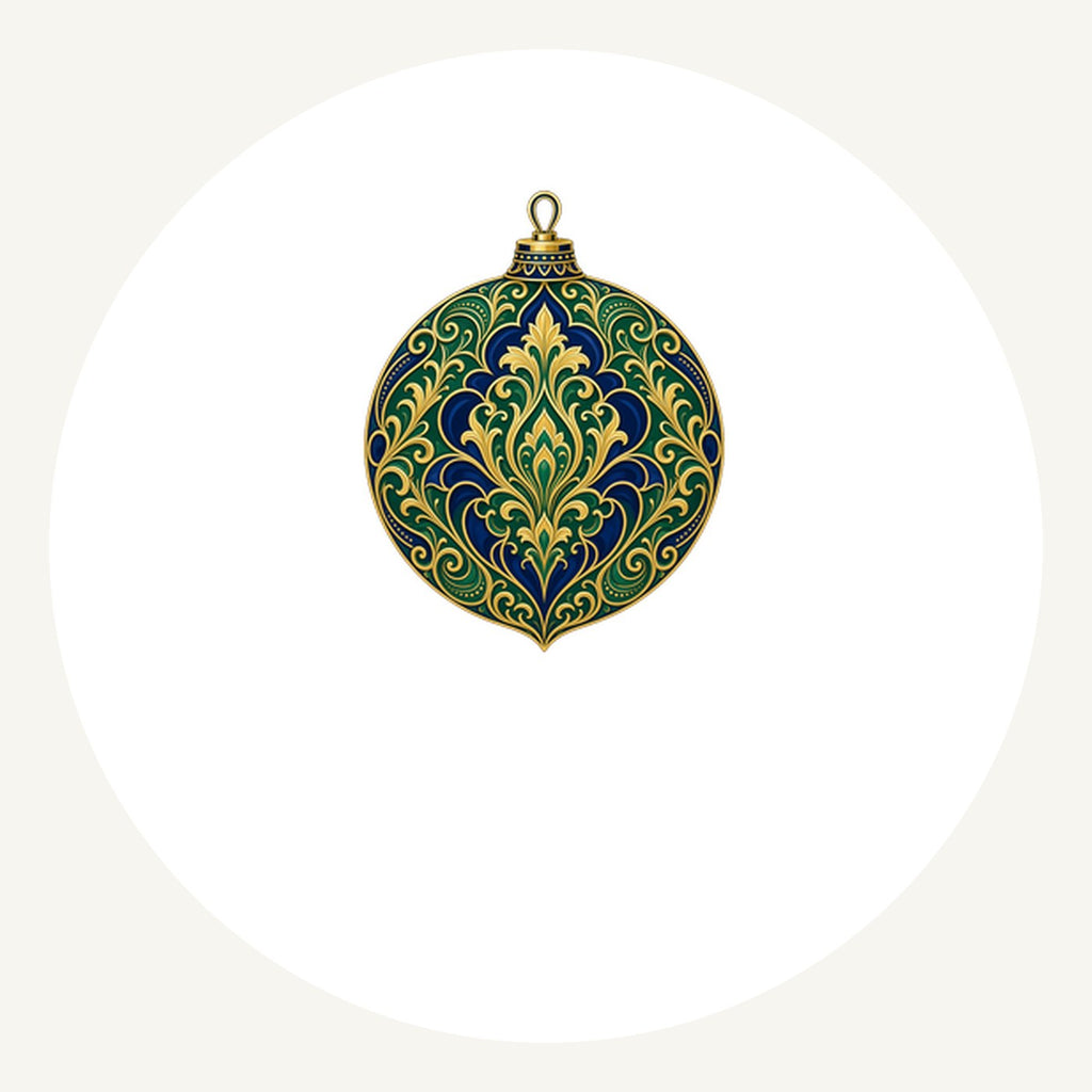 Emerald And Sapphire Bauble Personalised Pewter Christmas Ornament