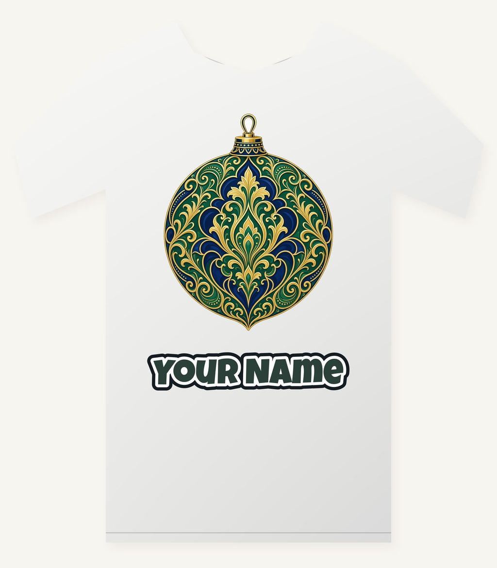 Emerald And Sapphire Bauble Personalised Christmas T-Shirt and Hoodie