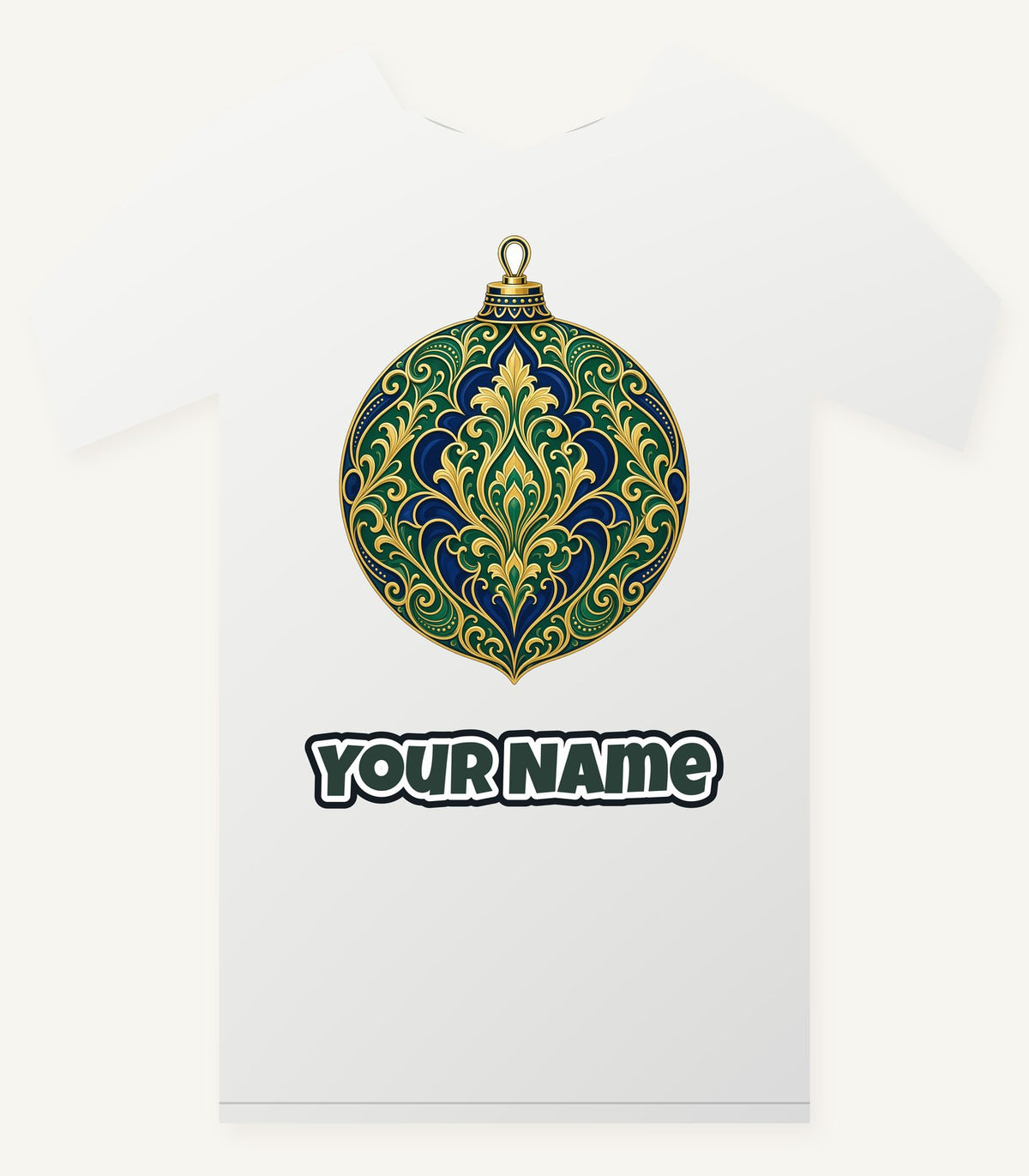 Emerald And Sapphire Bauble Personalised Christmas T-Shirt and Hoodie