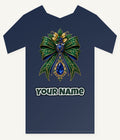 Emerald And Sapphire Jewelled Bow Personalised Kids Tee and Baby Bodysuit