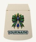 Emerald And Sapphire Jewelled Bow Personalised Santa Sack