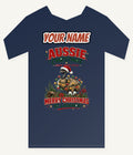 Emu in Christmas Lights Personalised Kids and Baby Christmas Tee