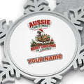 Emu in Christmas Lights Personalised Pewter Christmas Ornament