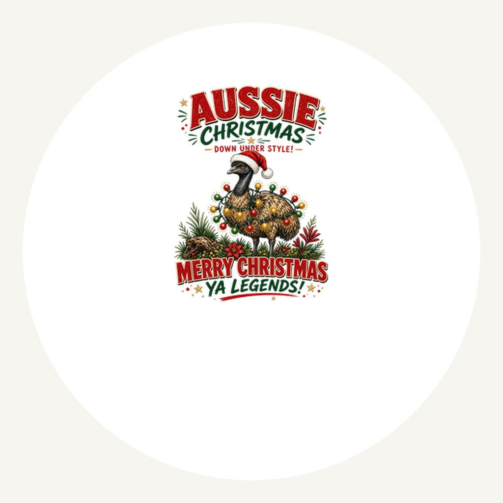 Emu in Christmas Lights Personalised Pewter Christmas Ornament