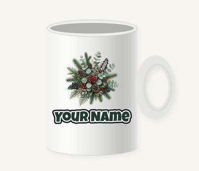 Eucalyptus and Berry Arrangement Personalised Christmas Mug