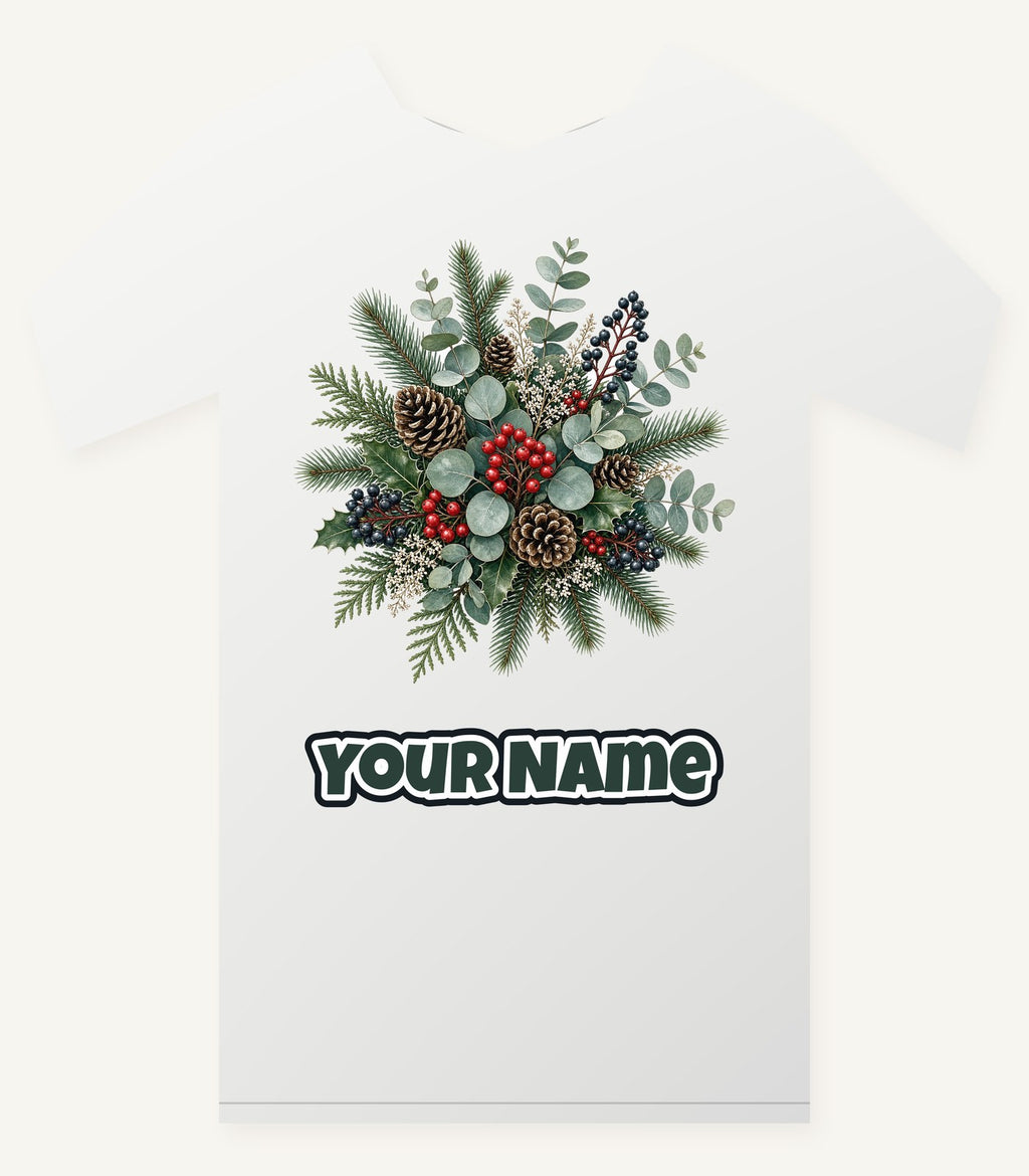Eucalyptus and Berry Arrangement Personalised Christmas T-Shirt and Hoodie