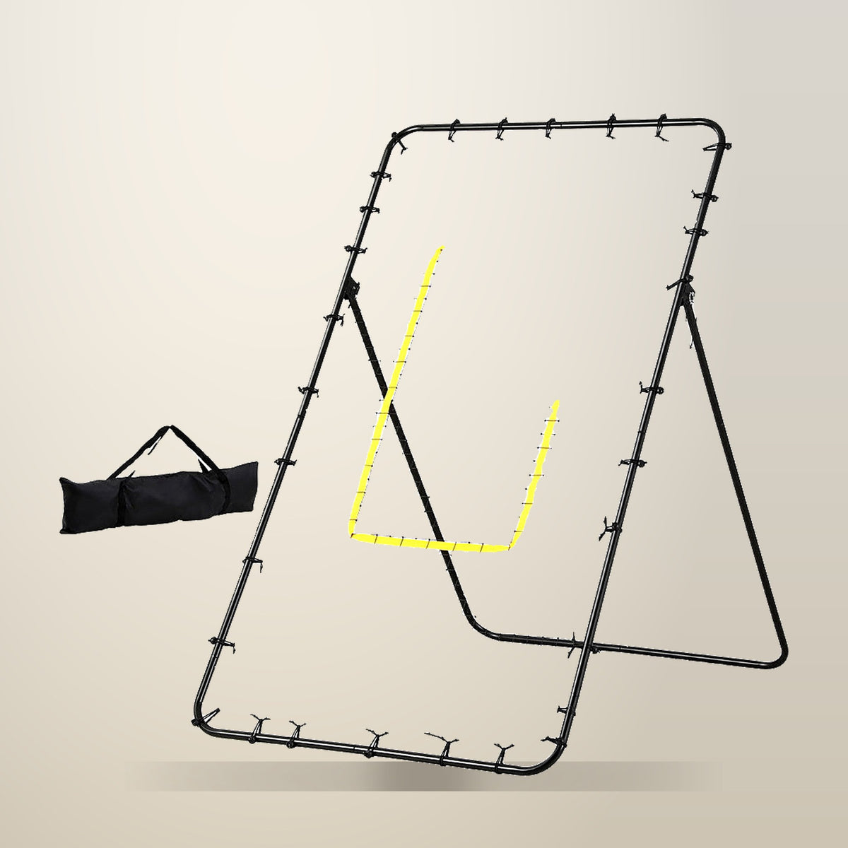 Everfit 7 ft Rebounder Net for Football and Baseball, on a plain cream background