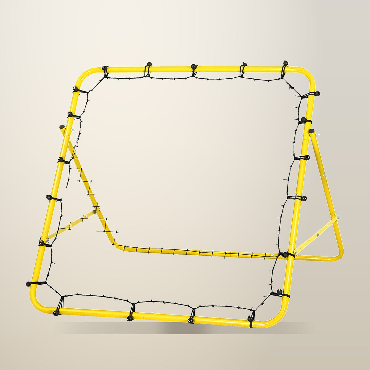 Everfit Yellow Rebound Net for Baseball and Soccer, on a plain cream background