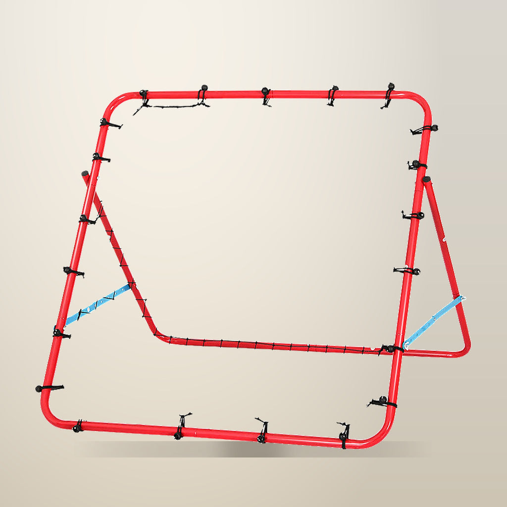 Everfit Red Rebound Net for Baseball and Soccer, on a plain cream background