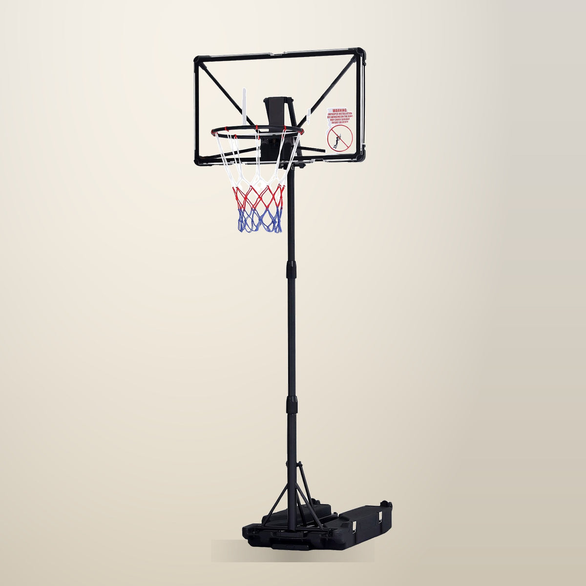 Everfit Foldable Basketball Hoop, 0.94 m to 2.07 m, on a plain cream background