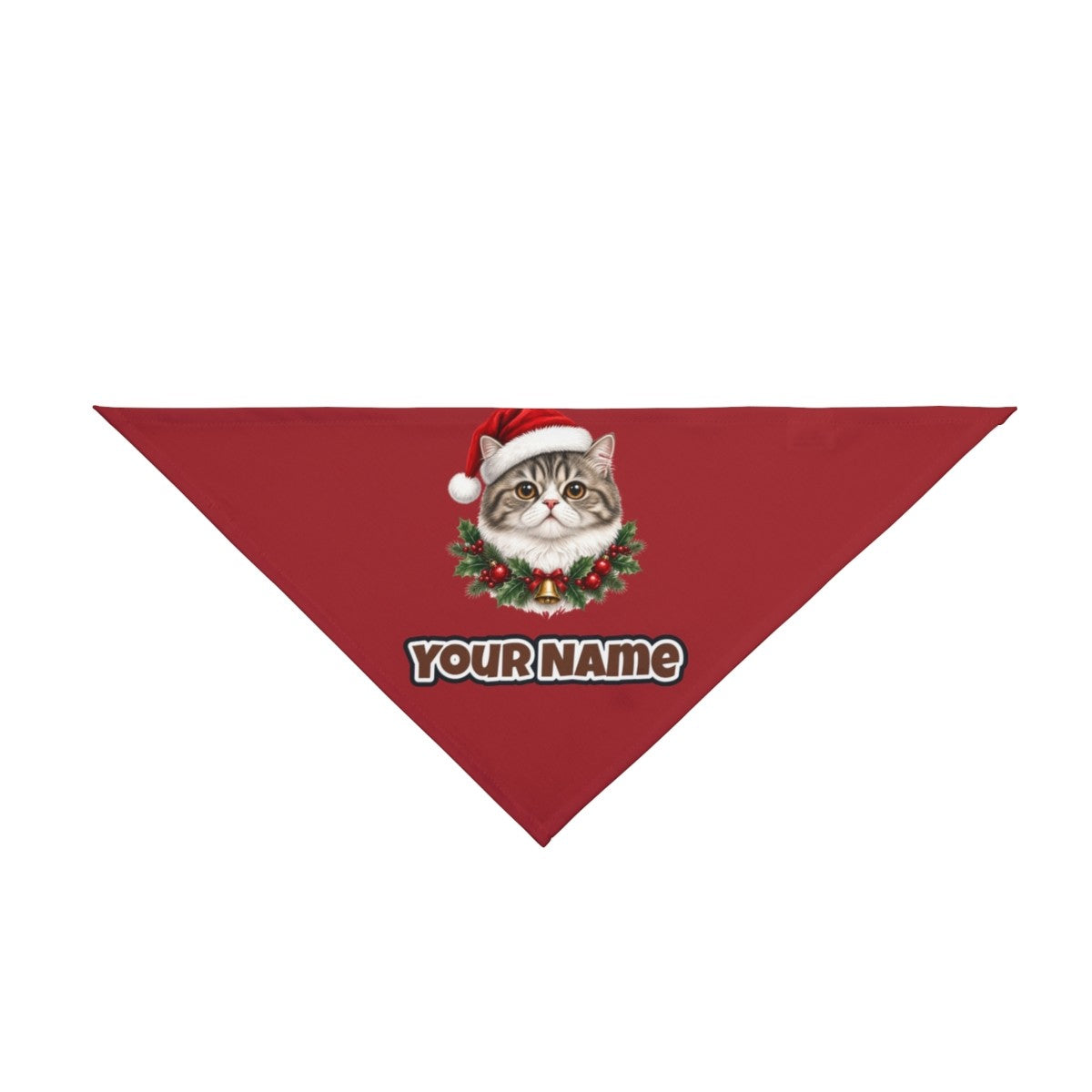Exotic Shorthair personalised Christmas pet bandana, tie-on style