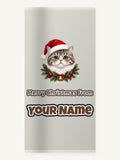 Exotic Shorthair Christmas Personalised Beach Towel