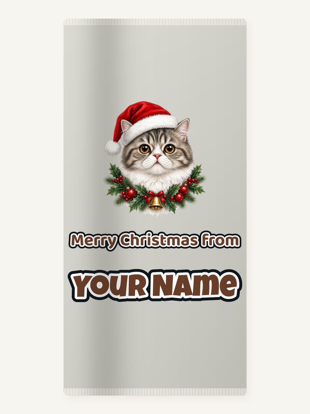 Exotic Shorthair Christmas Personalised Beach Towel