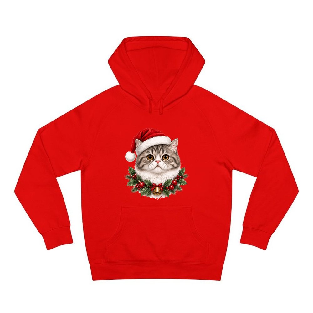 Exotic Shorthair personalised Christmas hoodie in red