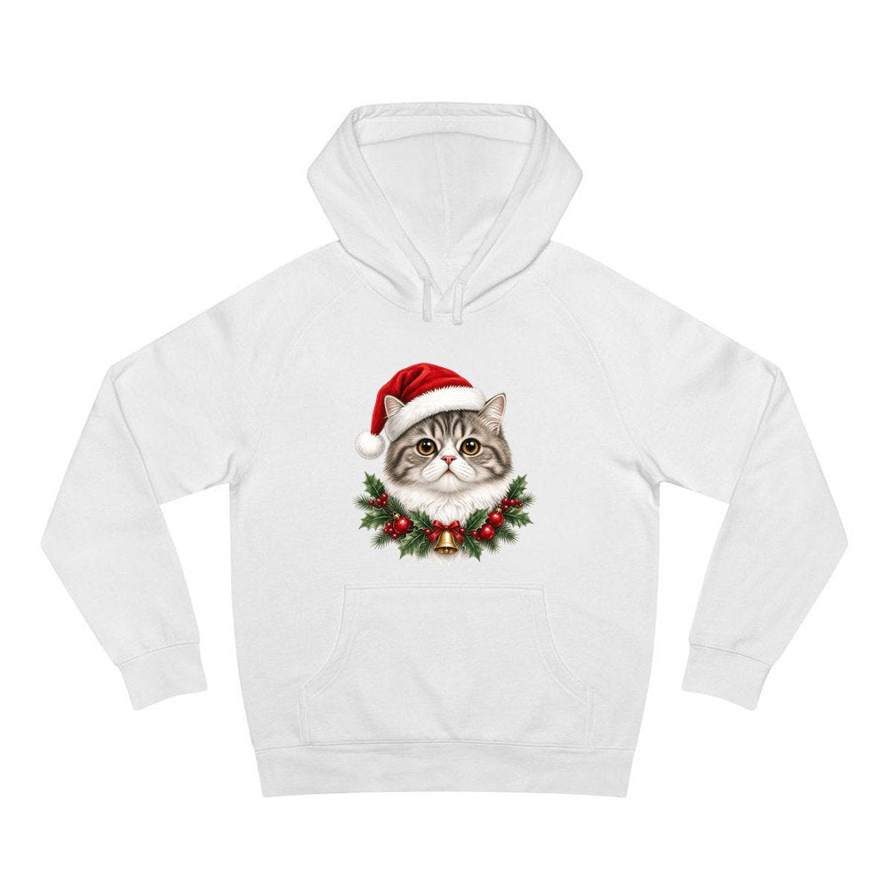 Exotic Shorthair personalised Christmas hoodie in white