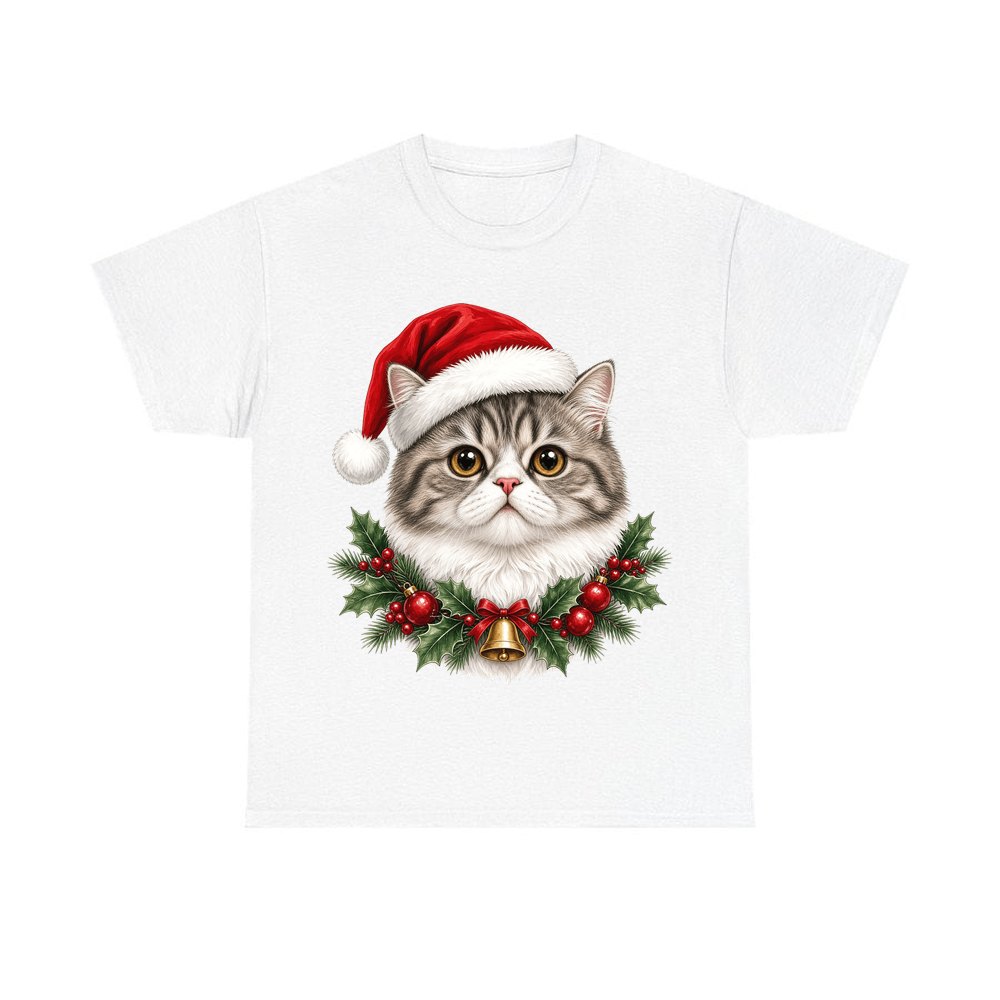 Exotic Shorthair personalised Christmas T-shirt in white