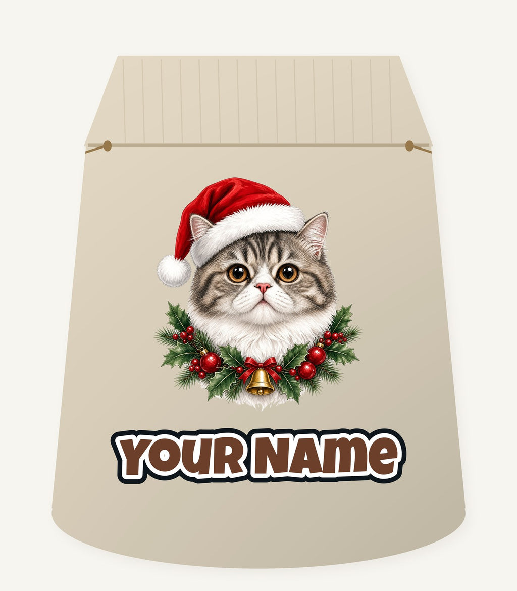 Exotic Shorthair Christmas Personalised Santa Sack
